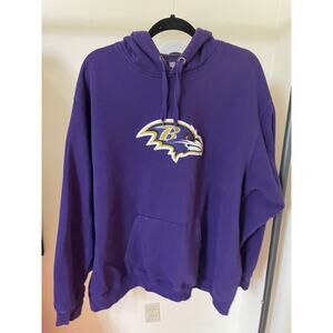 NFL Team Apparel Baltimore Ravens Football Hoodie Purple ESTIMATED SIZE flaw